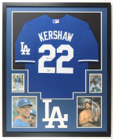 Clayton Kershaw Signed Dodgers Custom Framed Jersey Display (Beckett) at PristineAuction.com