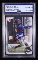 Jackson Chourio Signed 2022 Bowman 1st Edition #BPPF79 RC (PSA Authentic | Auto 10) at PristineAuction.com