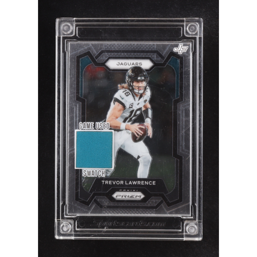 Trevor Lawrence 2024 Jersey Fusion Game Used Swatch Prizm #TL1122 at PristineAuction.com