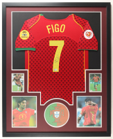 Luis Figo Signed Team Portugal Custom Framed Jersey Display (Beckett) at PristineAuction.com