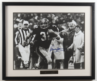 Franco Harris Signed Steelers Custom Framed Photo Display with Title Plaque (Steiner) at PristineAuction.com