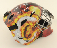 Mike Vernon Signed Flames Full-Size Goalie Mask Inscribed "HOF 2023" (Schwartz) at PristineAuction.com