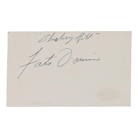 Fats Domino Signed 3x5 Cut Inscribed "Blueberry Hill" (ACOA) at PristineAuction.com
