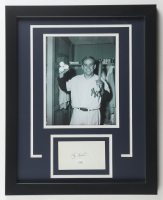 Yogi Berra Signed Yankees Custom Framed Index Card Display (JSA) at PristineAuction.com