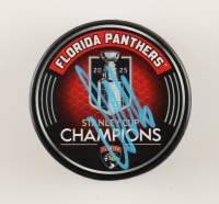 Aleksander Barkov Signed Panthers 2025 Stanley Cup Champions Logo Hockey Puck (Beckett) at PristineAuction.com