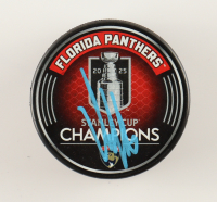 Aleksander Barkov Signed Panthers 2025 Stanley Cup Champions Logo Hockey Puck (Beckett) at PristineAuction.com