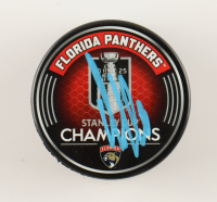Aleksander Barkov Signed Panthers 2025 Stanley Cup Champions Logo Hockey Puck (Beckett) at PristineAuction.com