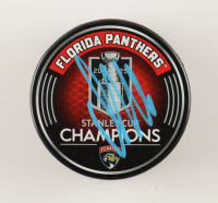 Aleksander Barkov Signed Panthers 2025 Stanley Cup Champions Logo Hockey Puck (Beckett) at PristineAuction.com