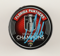 Aleksander Barkov Signed Panthers 2025 Stanley Cup Champions Logo Hockey Puck (Beckett) at PristineAuction.com