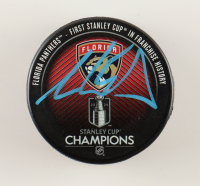Aaron Ekblad Signed Panthers 2024 Stanley Cup Champions Logo Hockey Puck (Beckett) at PristineAuction.com