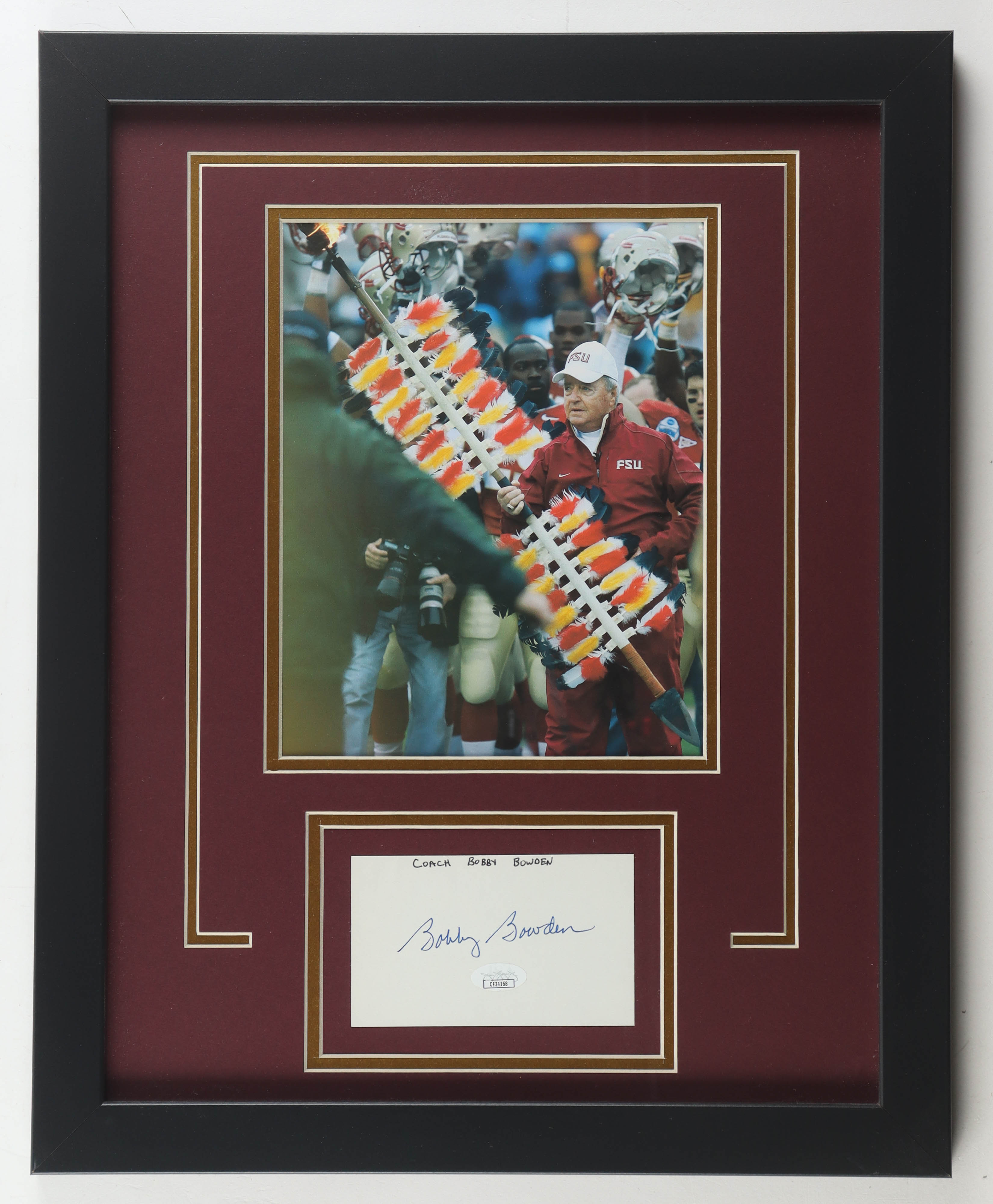 Bobby Bowden Signed FSU Seminoles Custom Framed Index Card Display (JSA) at PristineAuction.com Bobby Bowden Signed FSU Seminoles Custom Framed Index Card Display (JSA) at PristineAuction.com