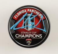 Aaron Ekblad Signed Panthers 2024 Stanley Cup Champions Logo Hockey Puck (Beckett) at PristineAuction.com