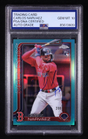 Carlos Narvaez Signed 2025 Topps Chrome Teal Refractors #194 #208/299 RC (PSA Authentic | Auto 10) at PristineAuction.com