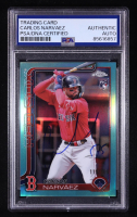 Carlos Narvaez Signed 2025 Topps Chrome Aqua Refractors #194 #119/199 RC (PSA Authentic) at PristineAuction.com