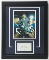 Joe Paterno Signed Penn State Nittany Lions Custom Framed Index Card Display (JSA) at PristineAuction.com