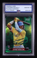 Ceddanne Rafaela Signed 2024 Stadium Club Chrome Green Refractors #34 RC (PSA Authentic | Auto 10) at PristineAuction.com