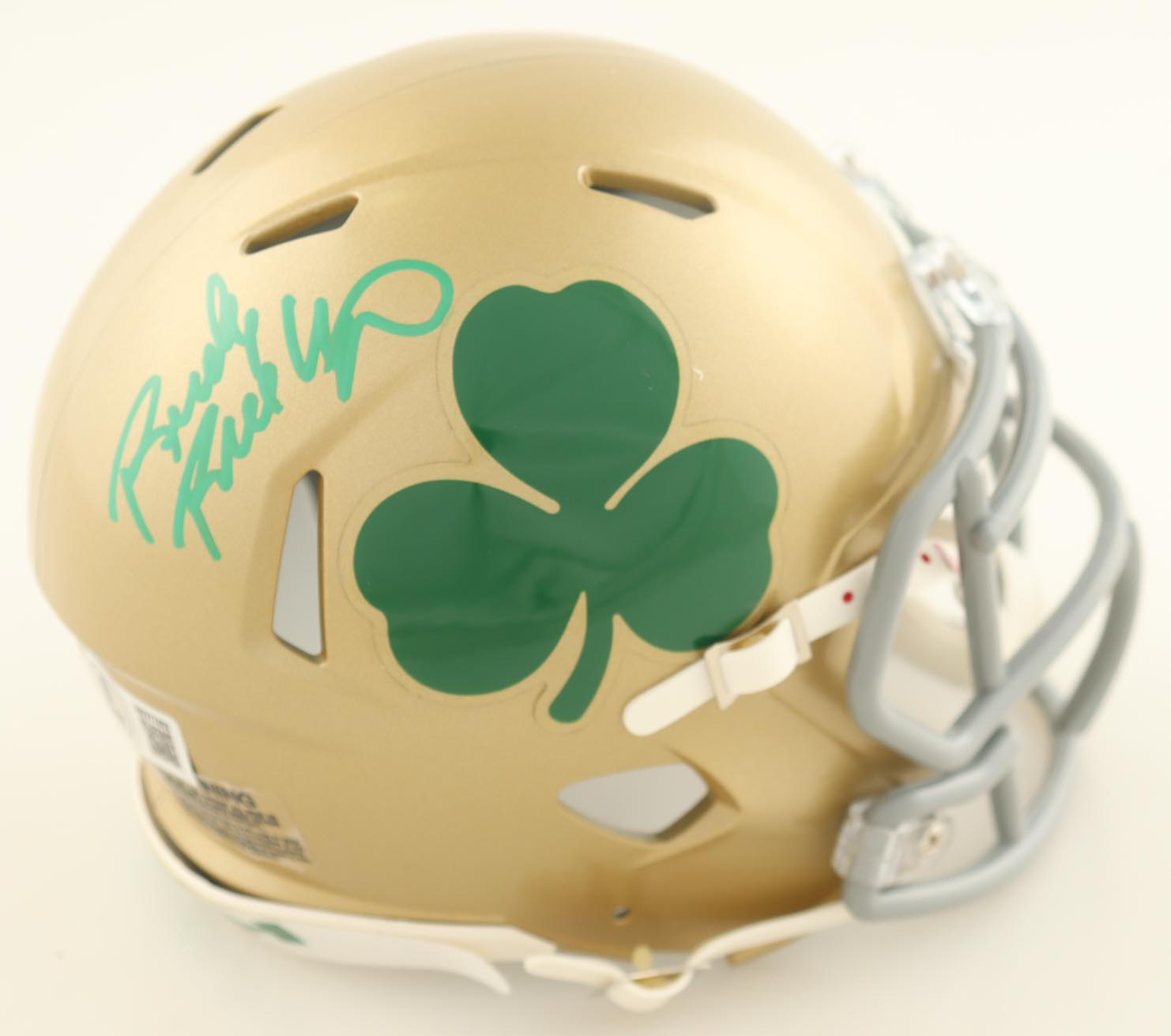 Rudy Ruettiger Signed Notre Dame Fighting Irish Speed Mini Helmet (Beckett) at PristineAuction.com Rudy Ruettiger Signed Notre Dame Fighting Irish Speed Mini Helmet (Beckett) at PristineAuction.com