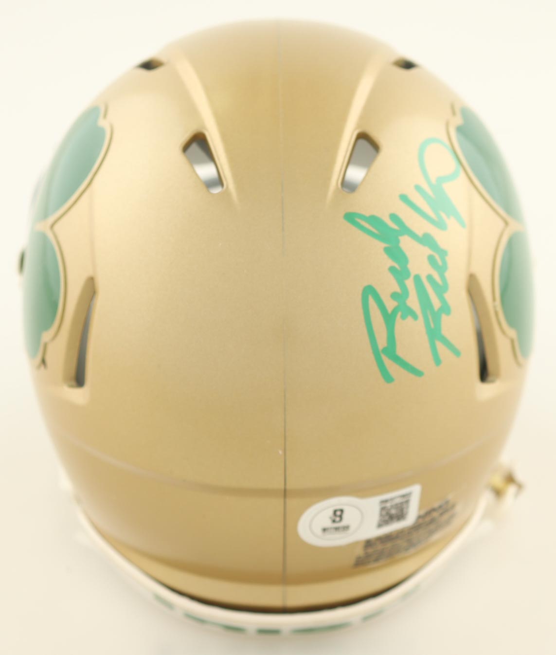 Rudy Ruettiger Signed Notre Dame Fighting Irish Speed Mini Helmet (Beckett) at PristineAuction.com Rudy Ruettiger Signed Notre Dame Fighting Irish Speed Mini Helmet (Beckett) at PristineAuction.com