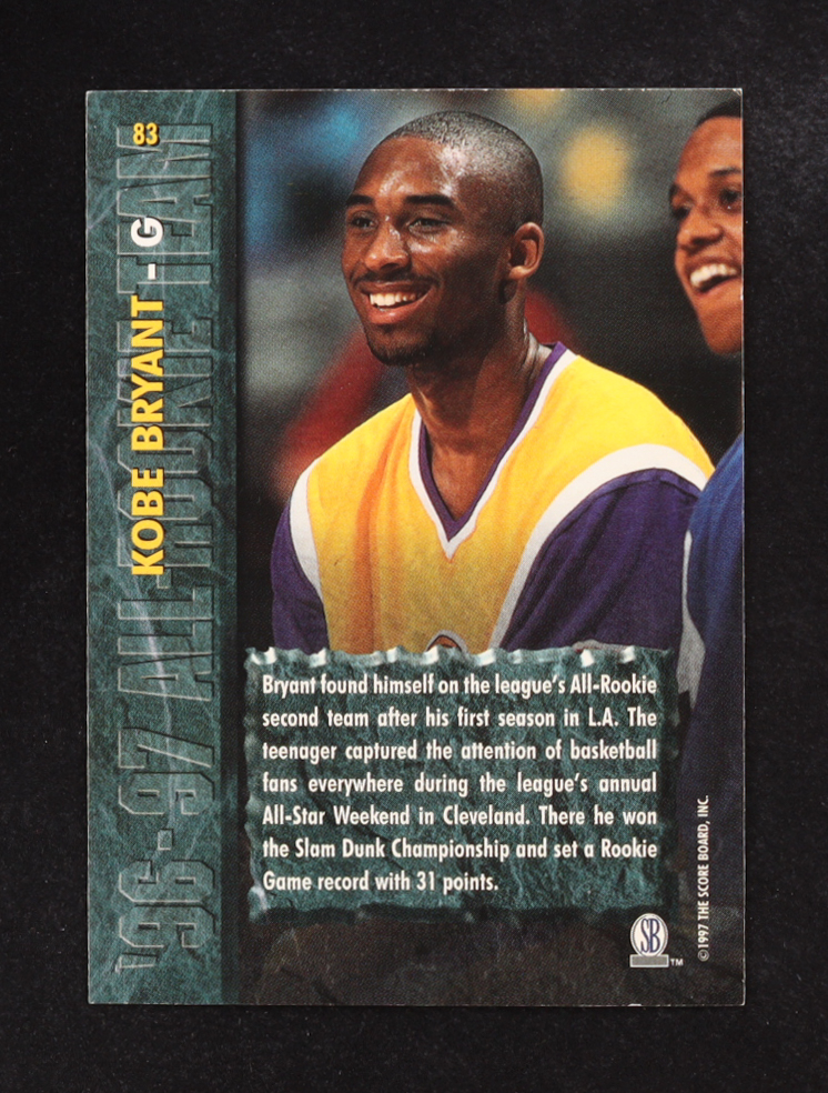 Kobe Bryant 1997 Score Board Basketball Rookies #83 RC at PristineAuction.com Kobe Bryant 1997 Score Board Basketball Rookies #83 RC at PristineAuction.com
