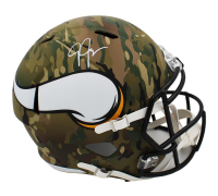 Justin Jefferson Signed Vikings Full-Size Camo Alternate Speed Helmet (Beckett) at PristineAuction.com