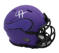 Justin Jefferson Signed Vikings Rave Alternate Speed Mini Helmet (Beckett) at PristineAuction.com