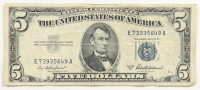 1953-A United States $5 Five Dollar Silver Certificate - Blue Seal at PristineAuction.com