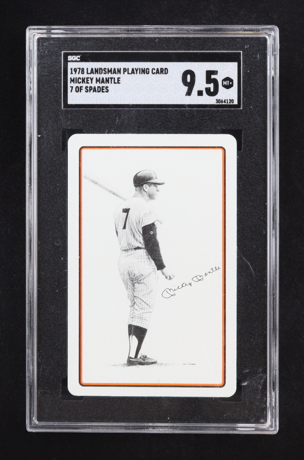 Mickey Mantle 1978 Landsman Playing Card 7 Of Spades (SGC 9.5) at PristineAuction.com Mickey Mantle 1978 Landsman Playing Card 7 Of Spades (SGC 9.5) at PristineAuction.com