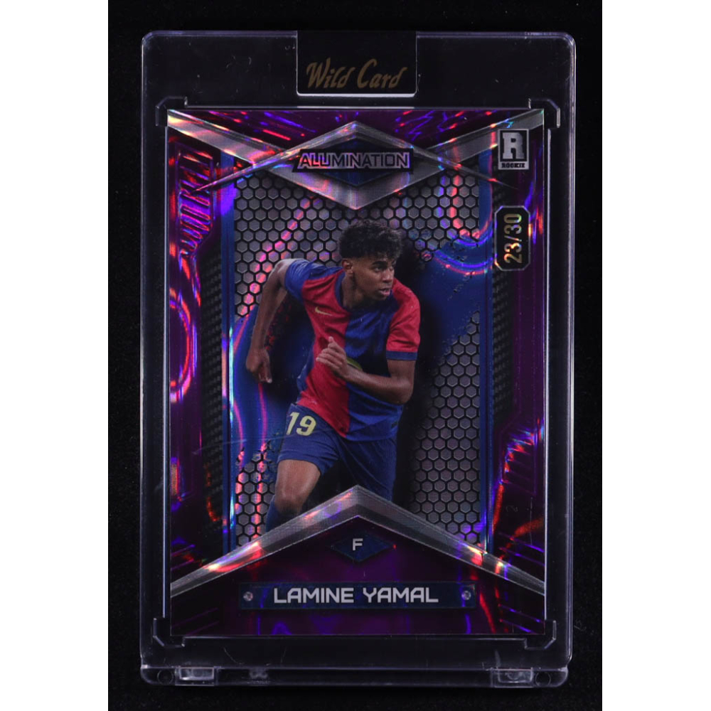Lamine Yamal 2024 Wild Card Alumination Purple Lava #ABC-LY12 #23/30 RC at PristineAuction.com