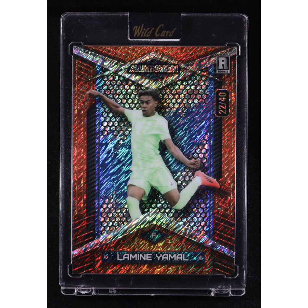 Lamine Yamal 2024 Wild Card Alumination Orange Shimmer #ABC-LY10 #22/40 RC at PristineAuction.com
