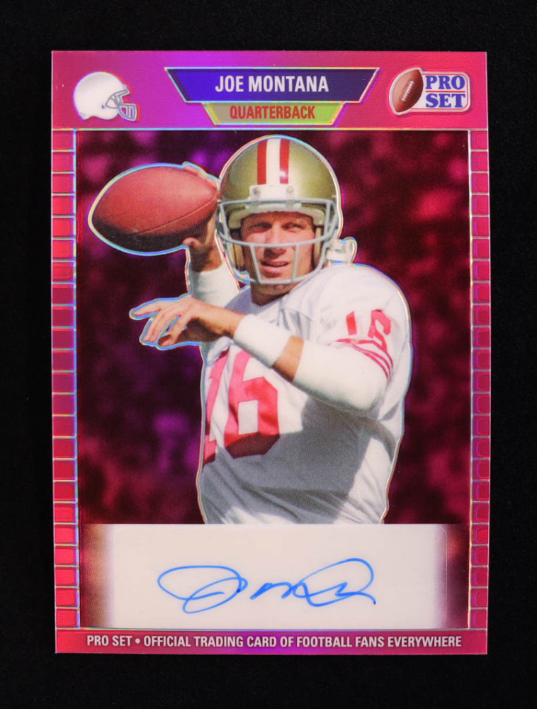 Joe Montana 2024 Leaf Metal Legacy Collection #89P-JM3 Autograph Pink Prismatic SP Variation #7/7
