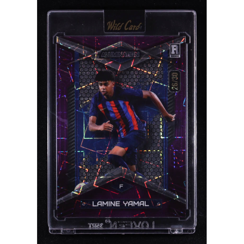 Lamine Yamal 2024 Wild Card Alumination Purple Lazer #ABC-LY8 #26/30 RC at PristineAuction.com