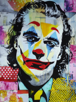 "Character in Color" 24x32 Original Acrylic Spray Paint Painting on Rolled Canvas by Elena Vaisman #1/1 at PristineAuction.com