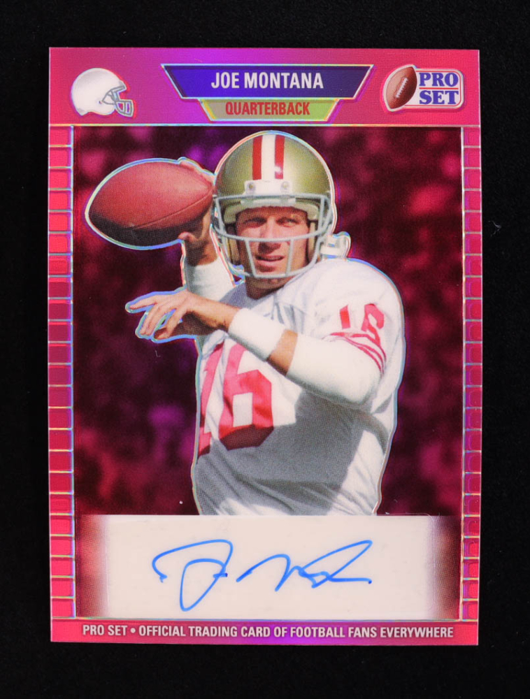 Joe Montana 2024 Leaf Metal Legacy Collection #89P-JM3 Autograph Pink Prismatic SP Variation #5/7