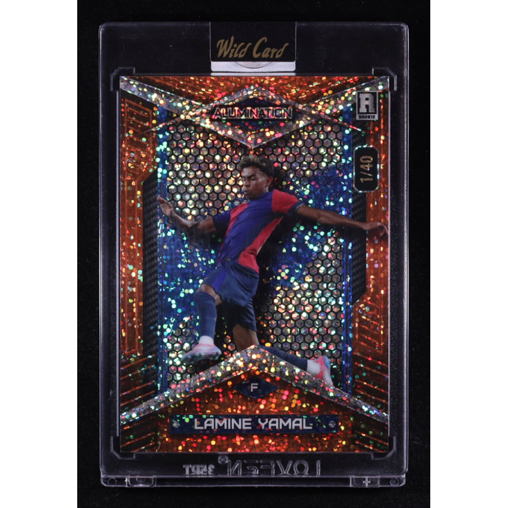 Lamine Yamal 2024 Wild Card Alumination Orange Sparkles #ABC-LY6 #01/40 RC at PristineAuction.com