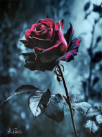"Gothic Rose" 24x32 Original Archival Ink on Rolled Canvas by Elena Vaisman #1/1 at PristineAuction.com
