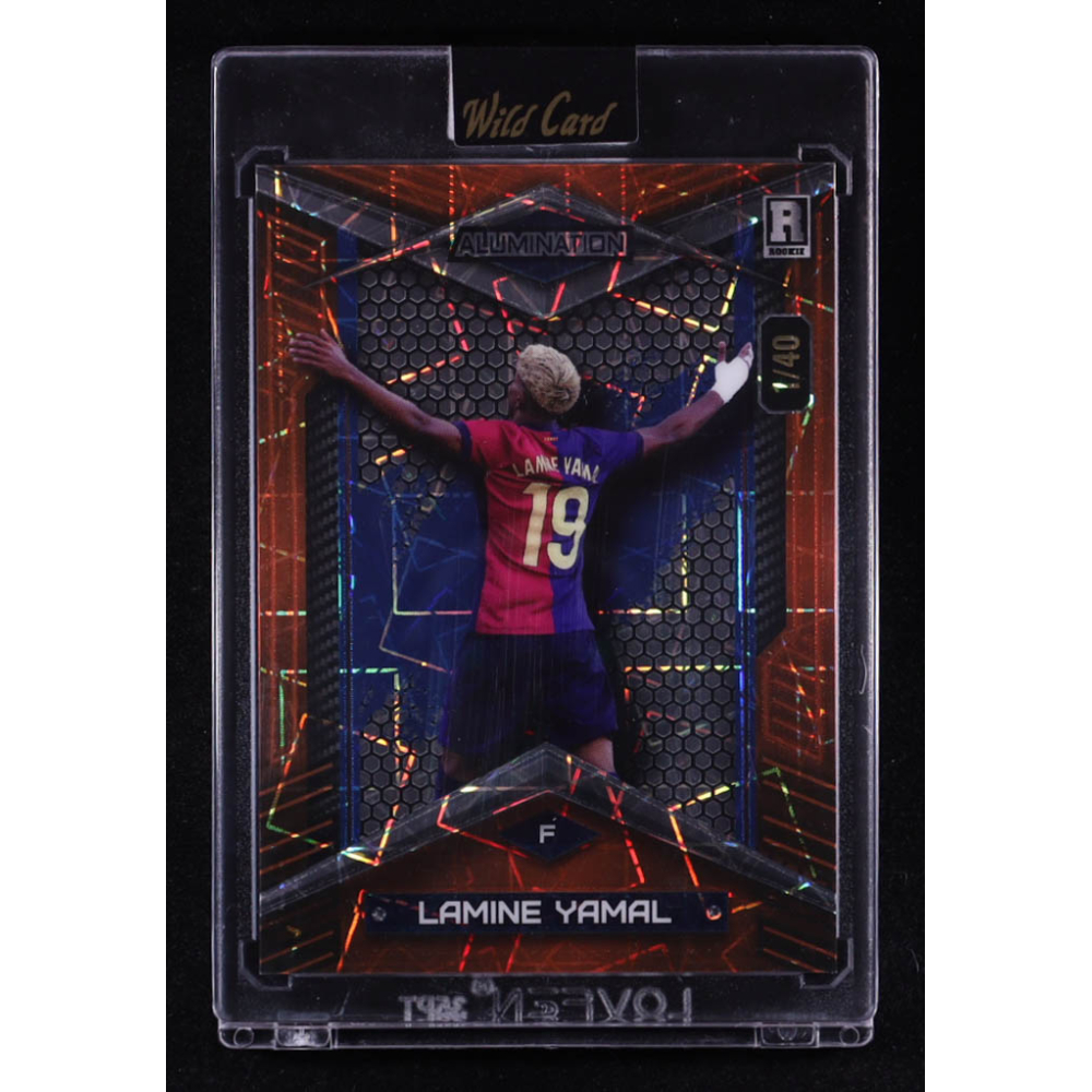Lamine Yamal 2024 Wild Card Alumination Orange Lazer #ABC-LY7 #01/40 RC at PristineAuction.com