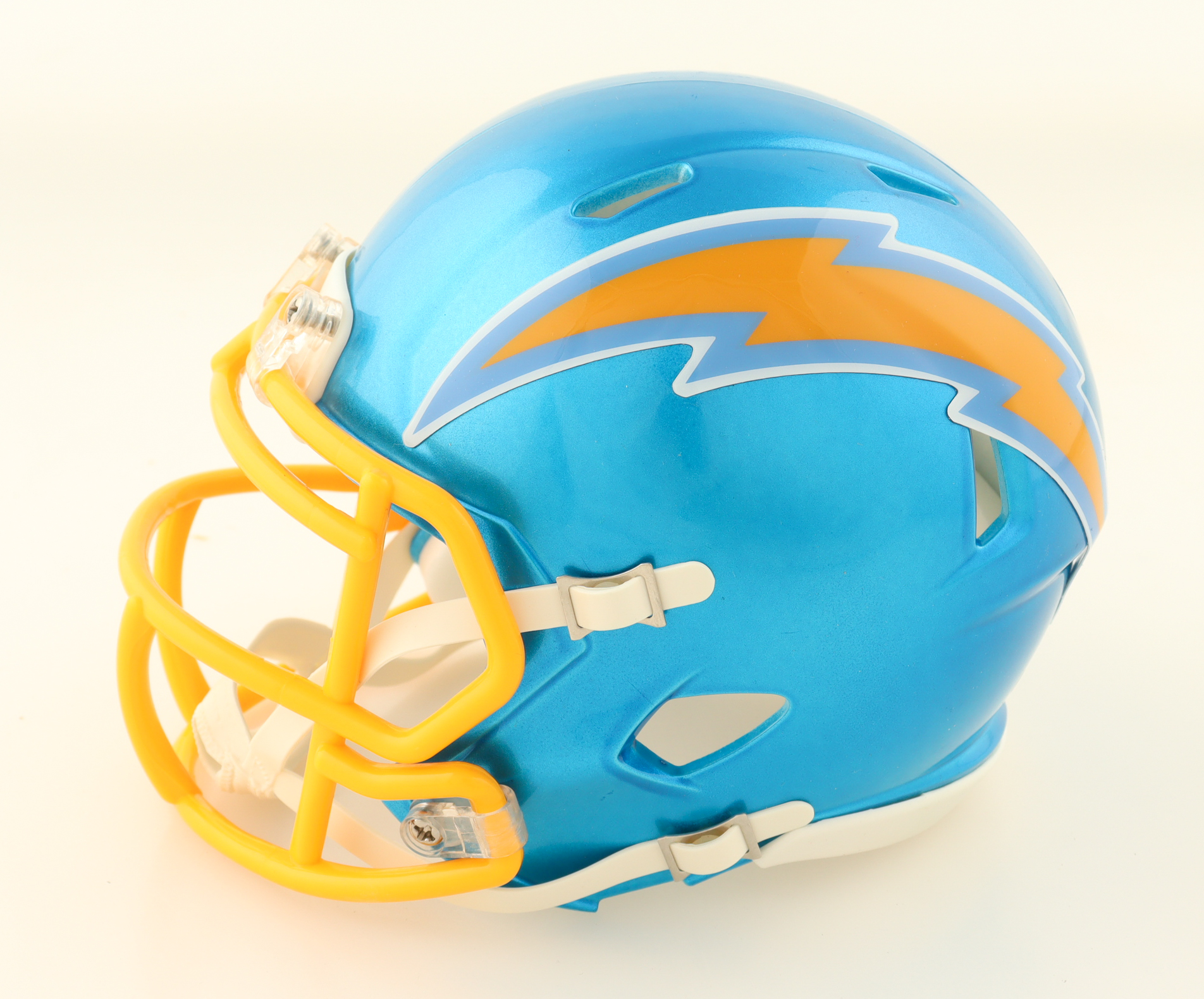 Ron Mix Signed Chargers Flash Alternate Speed Mini Helmet Inscribed "HOF 1979" (Schwartz) at PristineAuction.com Ron Mix Signed Chargers Flash Alternate Speed Mini Helmet Inscribed "HOF 1979" (Schwartz) at PristineAuction.com