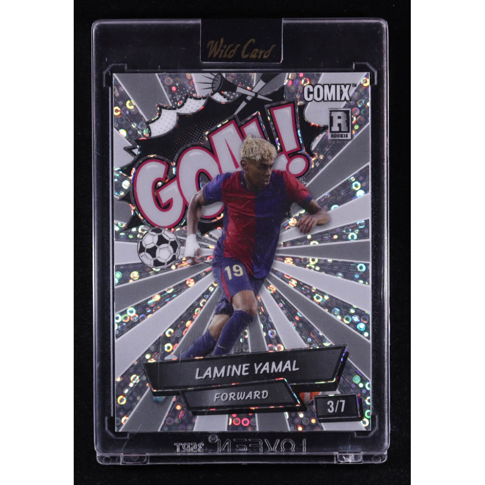 Lamine Yamal 2024 Wild Card Comix GOAL! Silver Donut Circles #ACBLG-LY02 #3/7 RC at PristineAuction.com