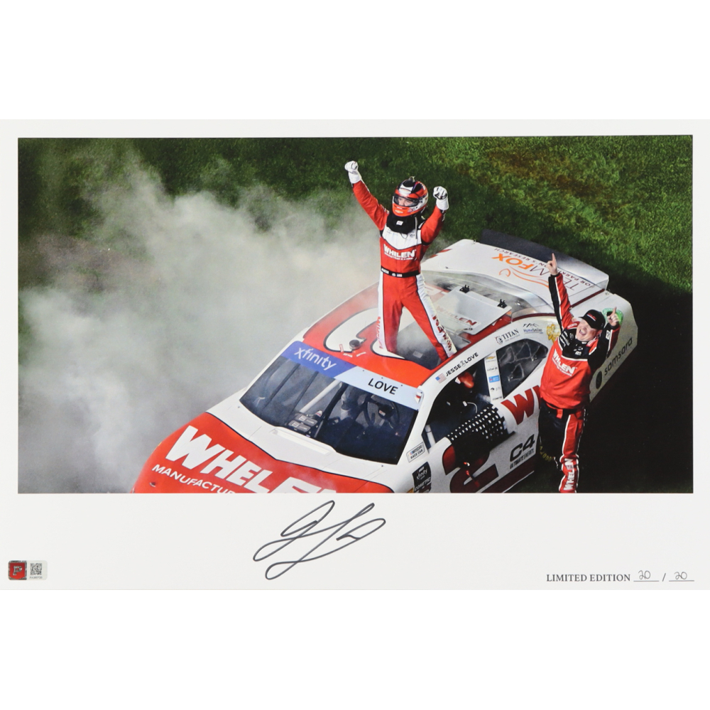 Jesse Love Signed LE "2025 United Rentals 300 Victory" 12x18 Print (PA) at PristineAuction.com