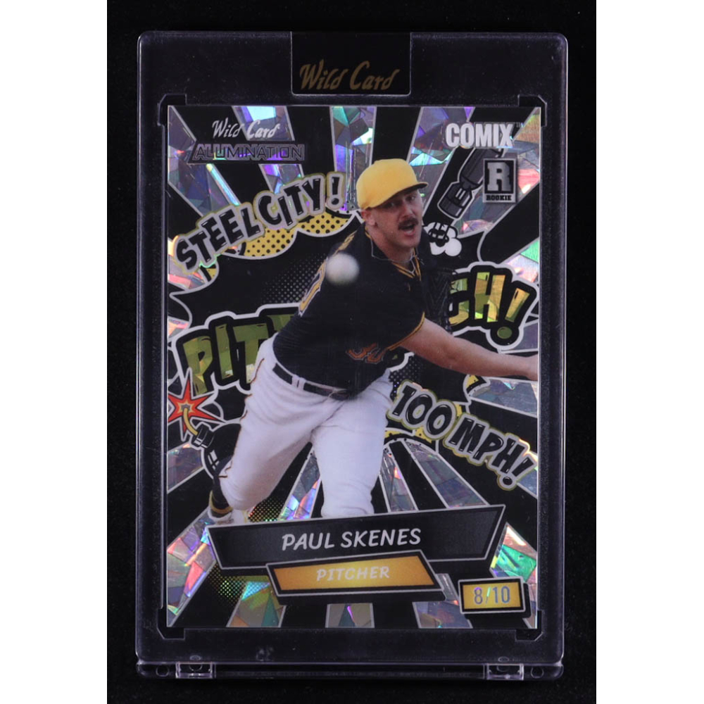 Paul Skenes 2024 Wild Card Alumination Comix PITTSBURGH! Silver Crystal #ACBP-PS4 #08/10 RC at PristineAuction.com