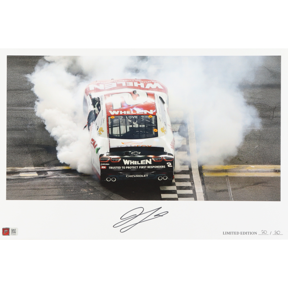 Jesse Love Signed LE "2025 United Rentals 300 Victory" 12x18 Print (PA) at PristineAuction.com