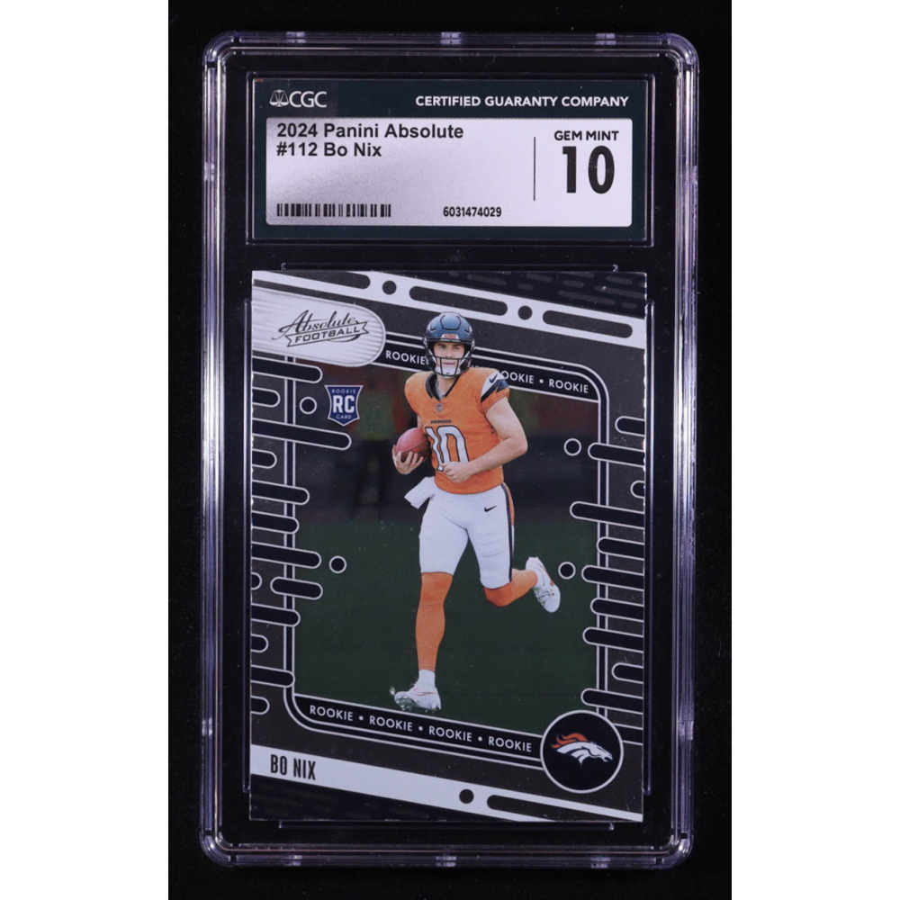 Bo Nix 2024 Panini Absolute #112 RC (CGC 10) at PristineAuction.com