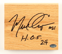 Michael Cooper Signed 5x6 Wood Floor Piece Inscribed "HOF 24" (Schwartz) at PristineAuction.com