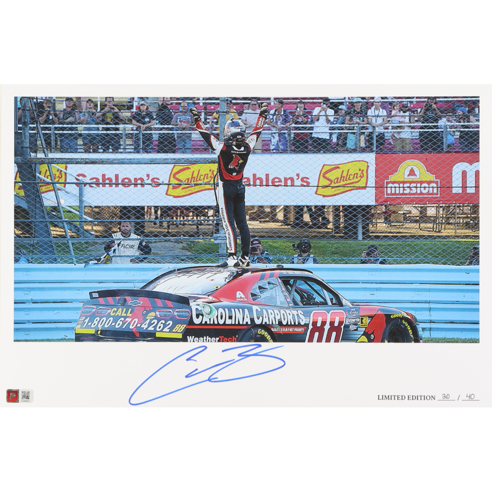 Connor Zilisch Signed LE "2024 Mission 200 at The Glen Debut Victory" 12x18 Print (PA) at PristineAuction.com