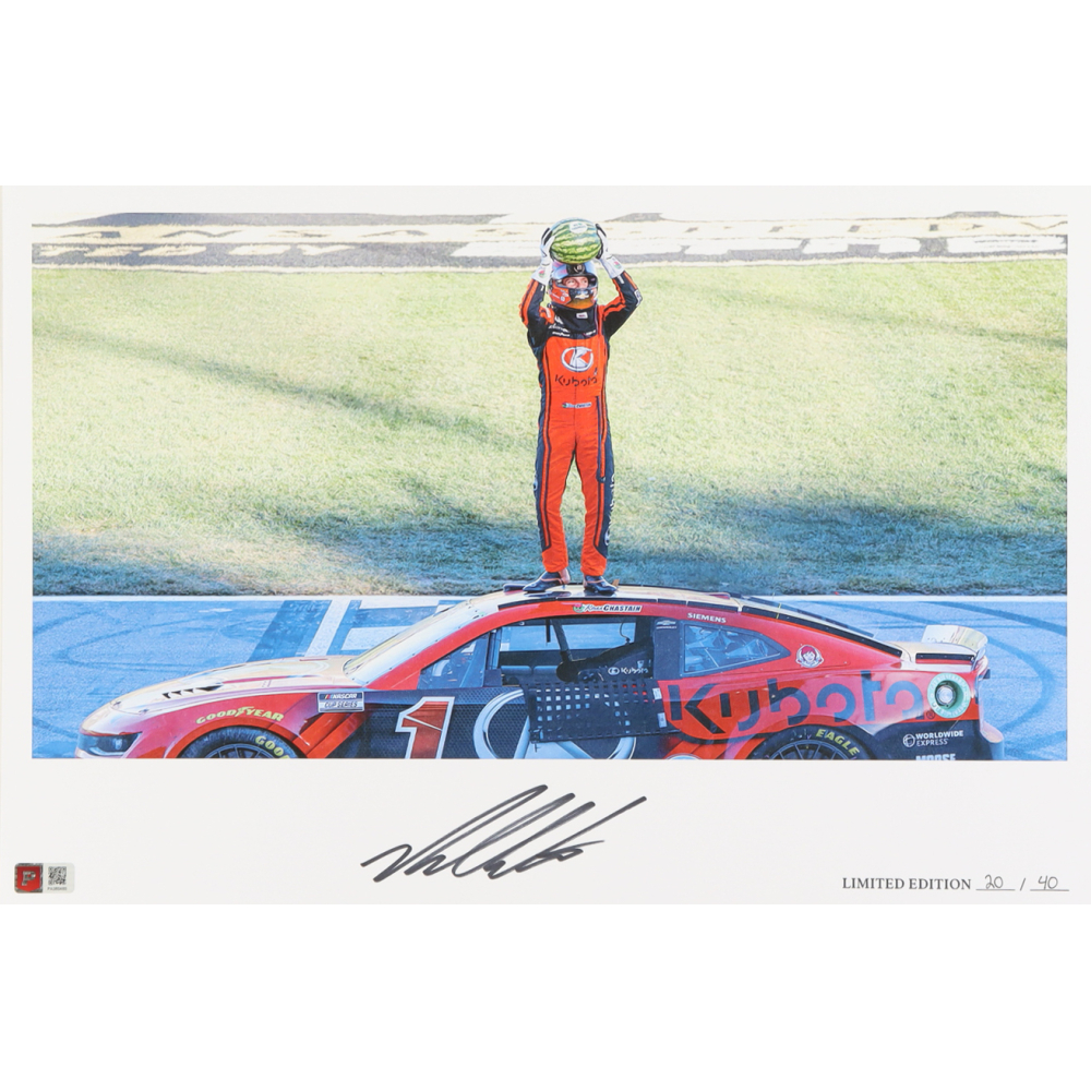 Ross Chastain Signed LE "2024 Hollywood Casino 400 Victory" 12x18 Print (PA) at PristineAuction.com