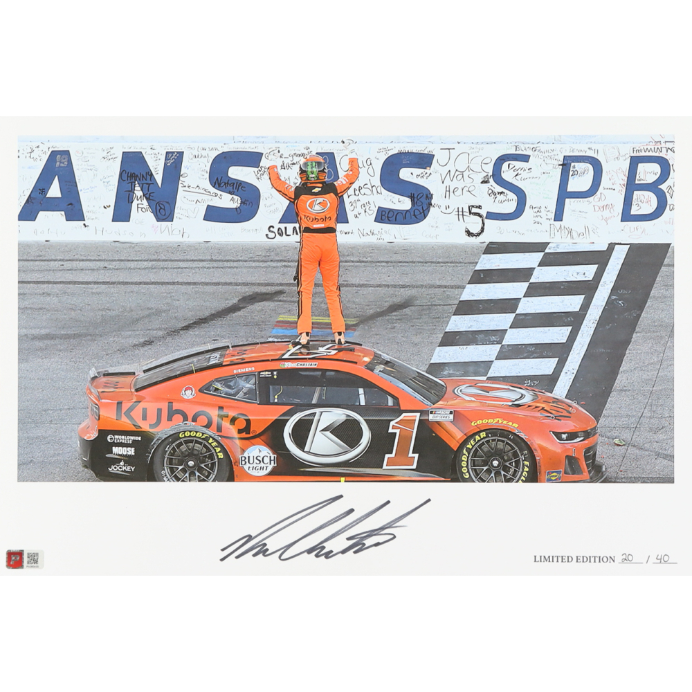Ross Chastain Signed LE "2024 Hollywood Casino 400 Victory" 12x18 Print (PA) at PristineAuction.com