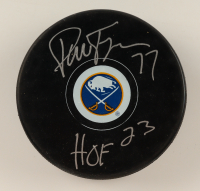 Pierre Turgeon Signed Sabres Logo Hockey Puck Inscribed "HOF 23" (JSA) at PristineAuction.com