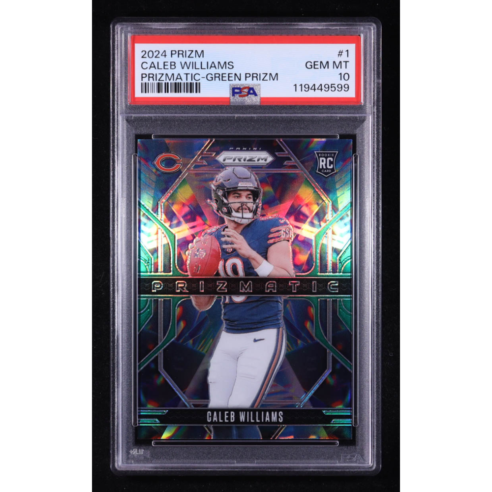 Caleb Williams 2024 Panini Prizm Prizmatic Green Prizm #1 RC (PSA 10) at PristineAuction.com