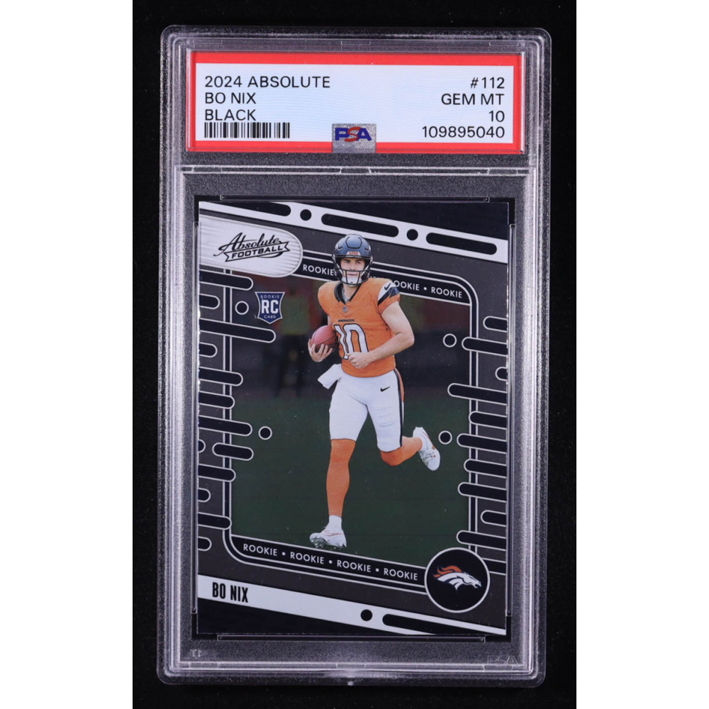 Bo Nix 2024 Panini Absolute #112 RC (PSA 10) at PristineAuction.com