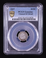 1857 Seated Liberty Silver Half-Dime - Gold Shield Label (PCGS XF Detail) at PristineAuction.com
